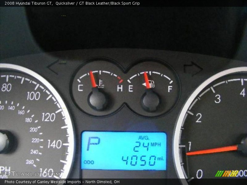 Quicksilver / GT Black Leather/Black Sport Grip 2008 Hyundai Tiburon GT
