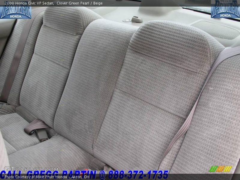 Clover Green Pearl / Beige 2000 Honda Civic VP Sedan