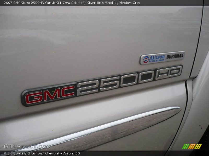 Silver Birch Metallic / Medium Gray 2007 GMC Sierra 2500HD Classic SLT Crew Cab 4x4