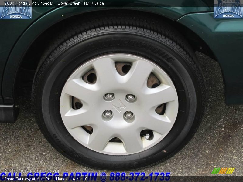 Clover Green Pearl / Beige 2000 Honda Civic VP Sedan