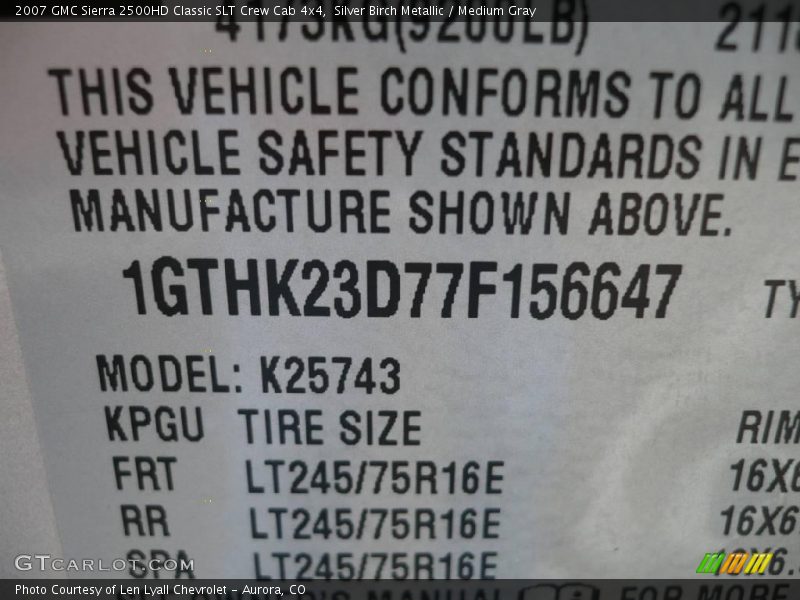 Silver Birch Metallic / Medium Gray 2007 GMC Sierra 2500HD Classic SLT Crew Cab 4x4