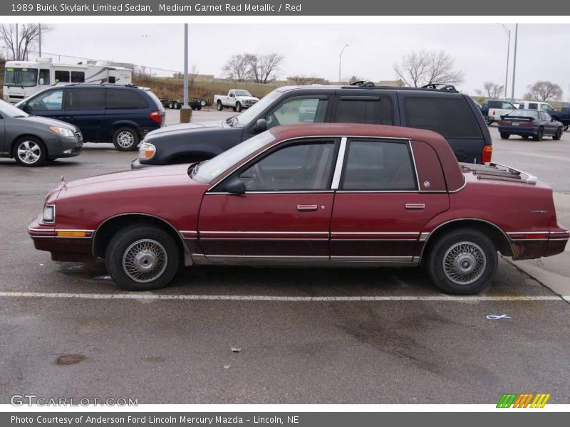 Medium Garnet Red Metallic / Red 1989 Buick Skylark Limited Sedan