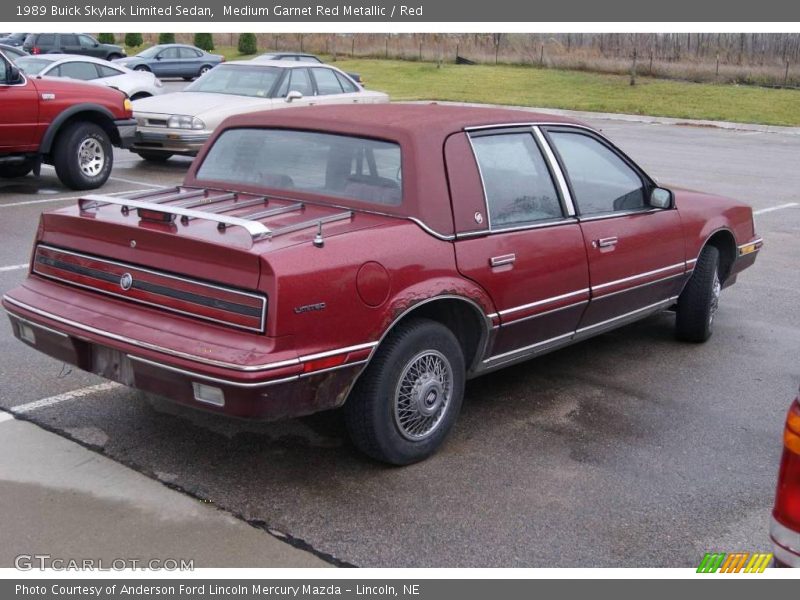 Medium Garnet Red Metallic / Red 1989 Buick Skylark Limited Sedan