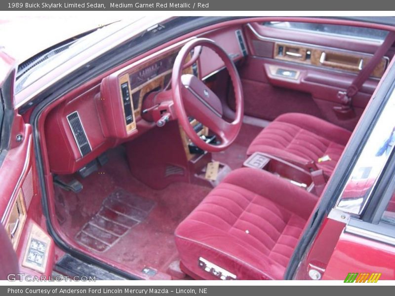 Medium Garnet Red Metallic / Red 1989 Buick Skylark Limited Sedan