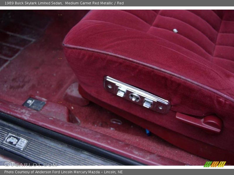 Medium Garnet Red Metallic / Red 1989 Buick Skylark Limited Sedan