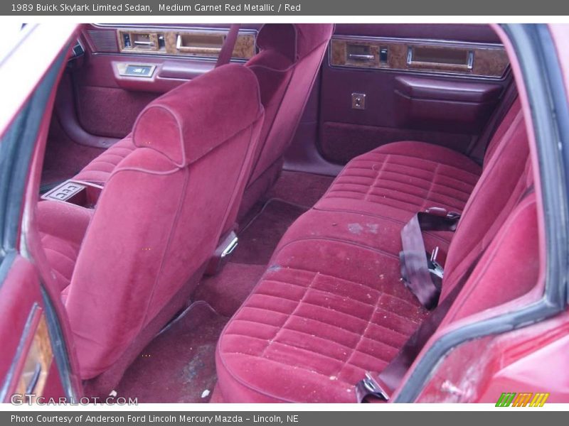 Medium Garnet Red Metallic / Red 1989 Buick Skylark Limited Sedan