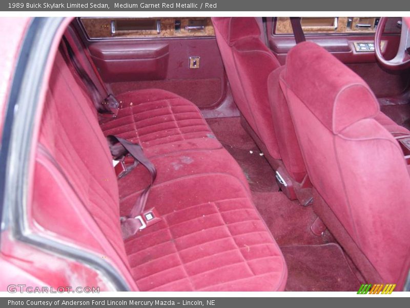 Medium Garnet Red Metallic / Red 1989 Buick Skylark Limited Sedan