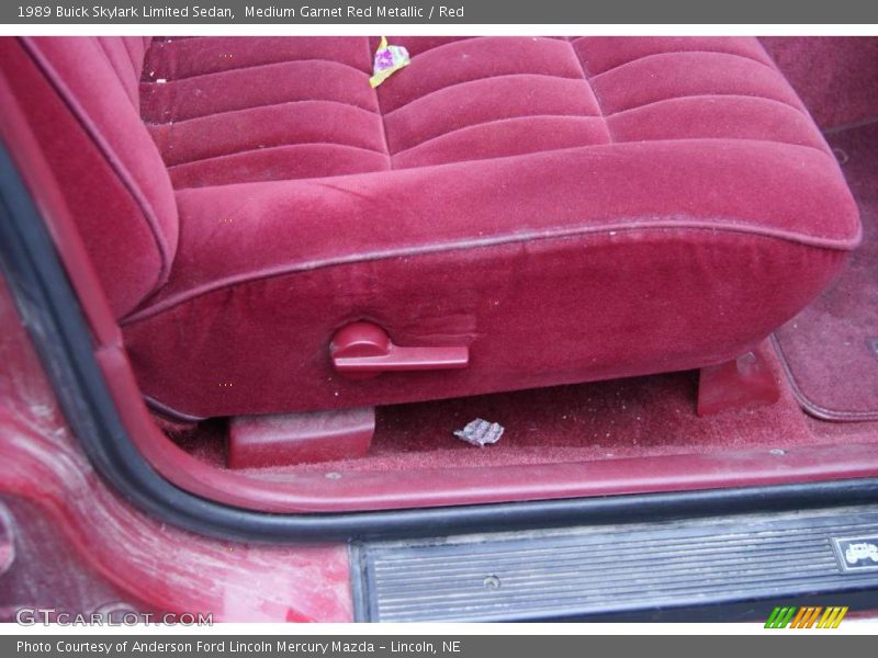 Medium Garnet Red Metallic / Red 1989 Buick Skylark Limited Sedan
