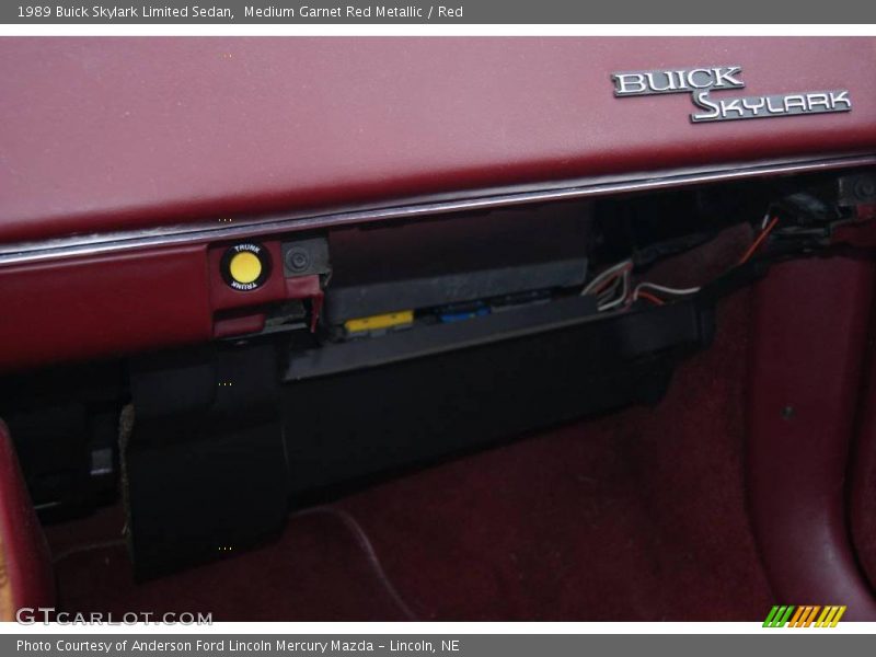 Medium Garnet Red Metallic / Red 1989 Buick Skylark Limited Sedan