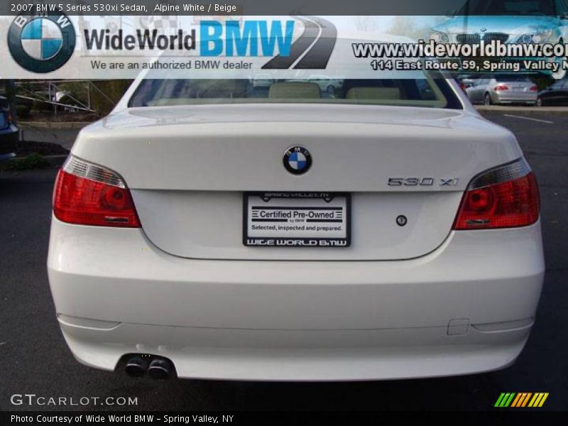 Alpine White / Beige 2007 BMW 5 Series 530xi Sedan