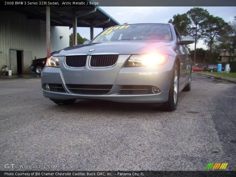 Arctic Metallic / Beige 2008 BMW 3 Series 328i Sedan