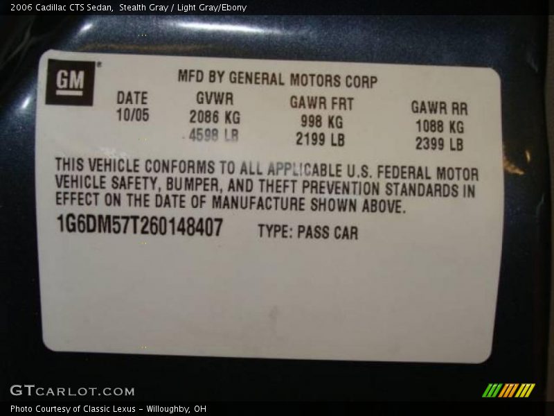 Stealth Gray / Light Gray/Ebony 2006 Cadillac CTS Sedan