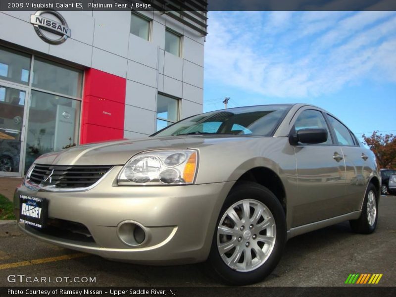 Platinum Pearl / Beige 2008 Mitsubishi Galant ES