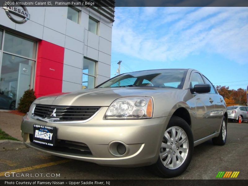 Platinum Pearl / Beige 2008 Mitsubishi Galant ES