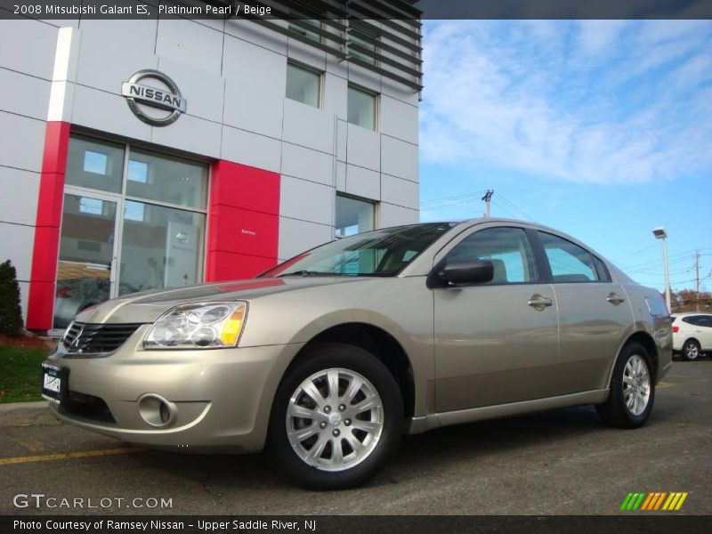 Platinum Pearl / Beige 2008 Mitsubishi Galant ES