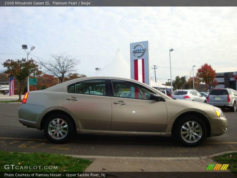 Platinum Pearl / Beige 2008 Mitsubishi Galant ES