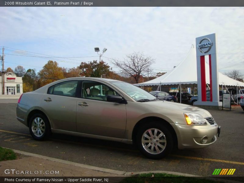 Platinum Pearl / Beige 2008 Mitsubishi Galant ES