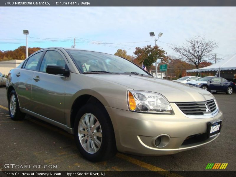 Platinum Pearl / Beige 2008 Mitsubishi Galant ES