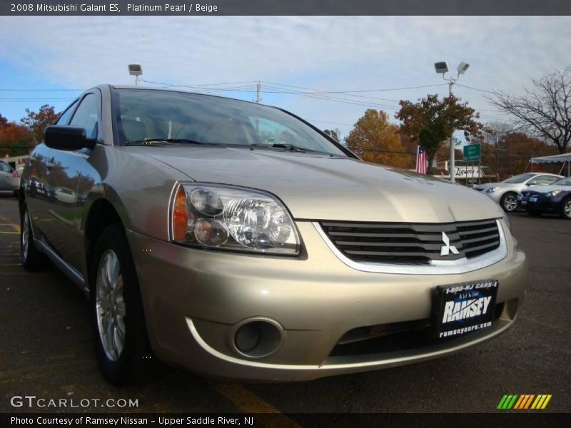 Platinum Pearl / Beige 2008 Mitsubishi Galant ES