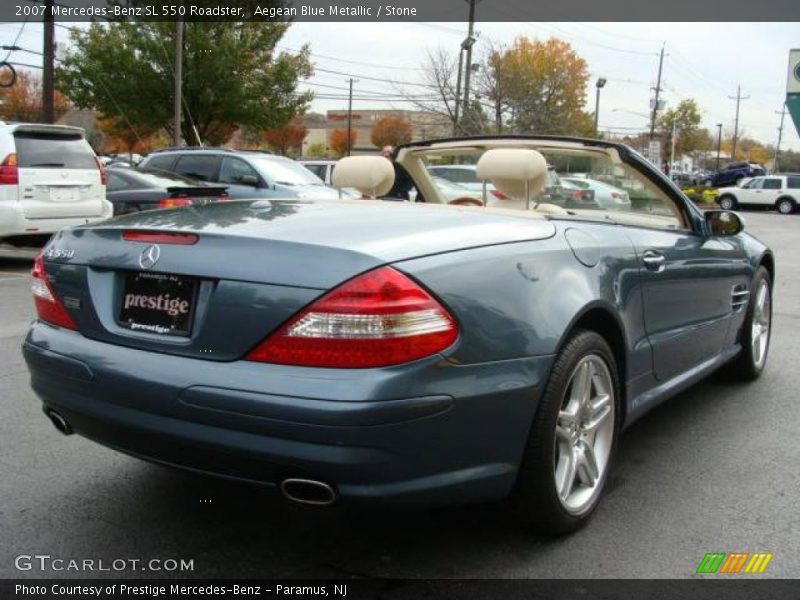 Aegean Blue Metallic / Stone 2007 Mercedes-Benz SL 550 Roadster