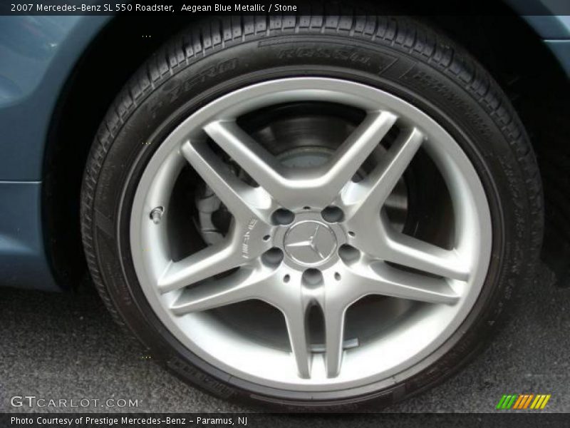 Aegean Blue Metallic / Stone 2007 Mercedes-Benz SL 550 Roadster