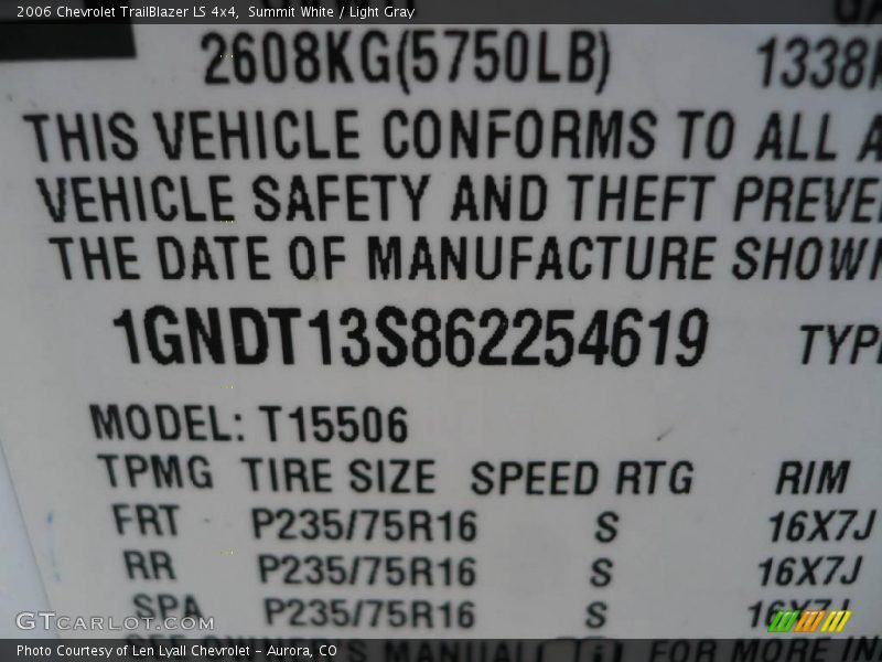 Summit White / Light Gray 2006 Chevrolet TrailBlazer LS 4x4