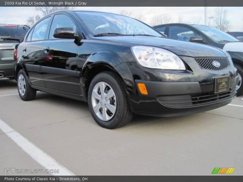 Midnight Black / Gray 2009 Kia Rio LX Sedan