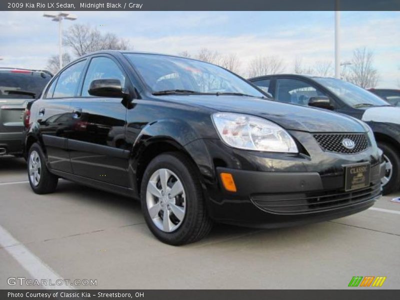 Midnight Black / Gray 2009 Kia Rio LX Sedan