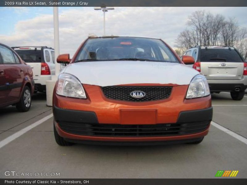 Sunset Orange / Gray 2009 Kia Rio LX Sedan