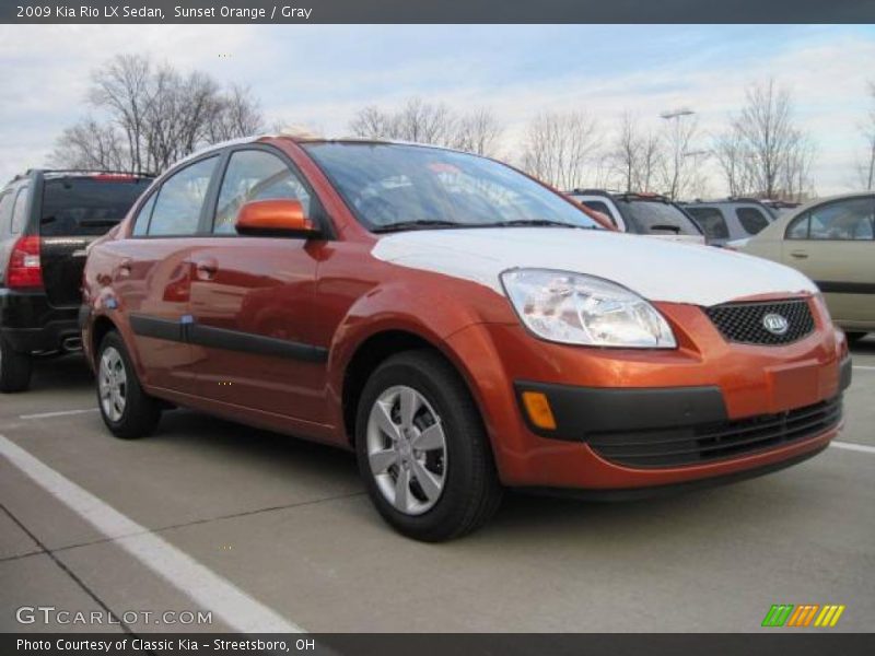 Sunset Orange / Gray 2009 Kia Rio LX Sedan
