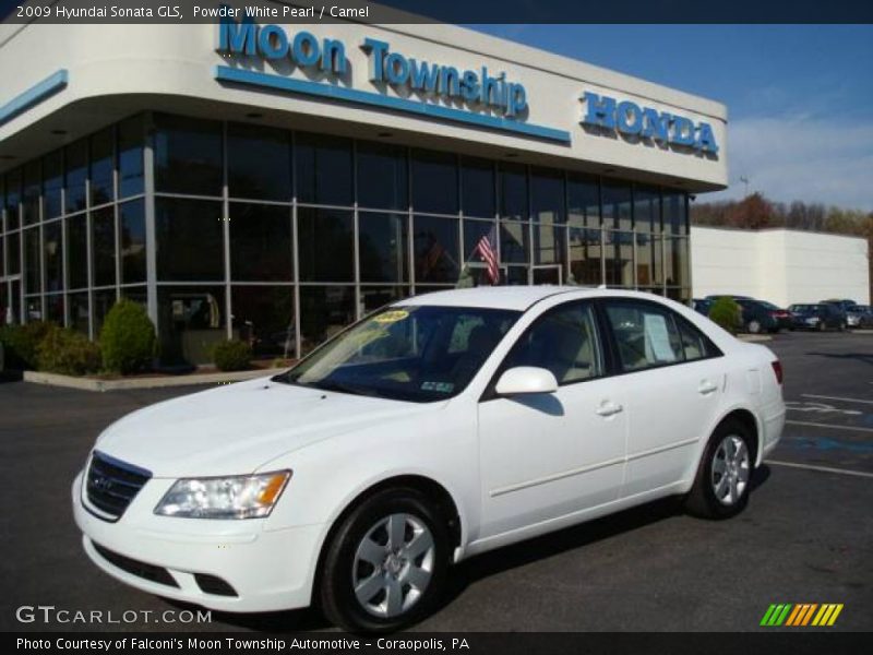 Powder White Pearl / Camel 2009 Hyundai Sonata GLS