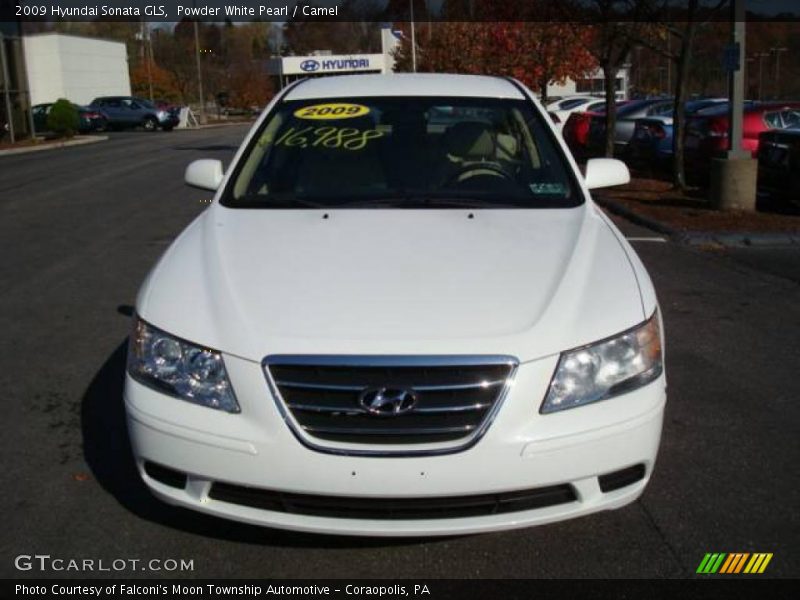 Powder White Pearl / Camel 2009 Hyundai Sonata GLS