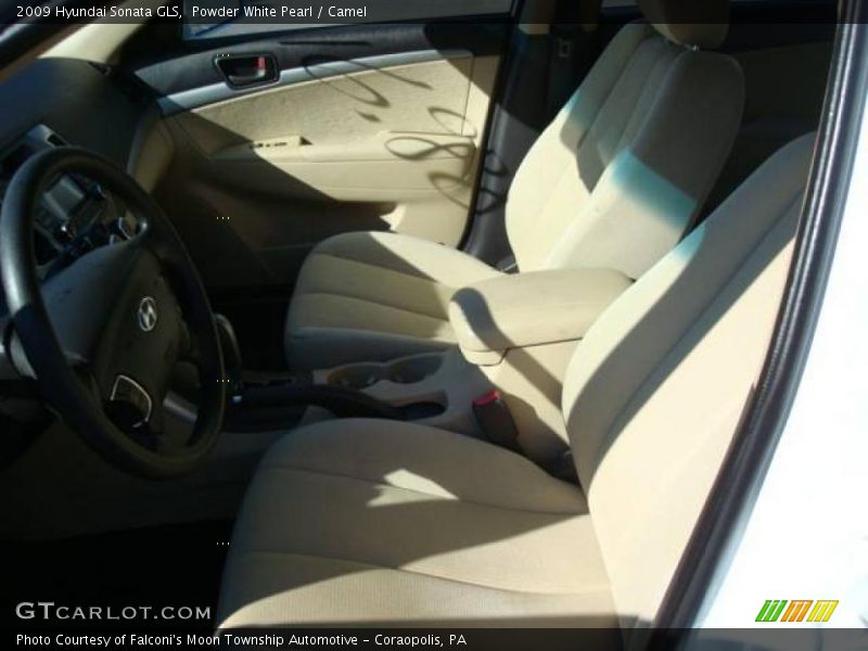 Powder White Pearl / Camel 2009 Hyundai Sonata GLS