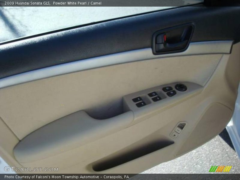 Powder White Pearl / Camel 2009 Hyundai Sonata GLS