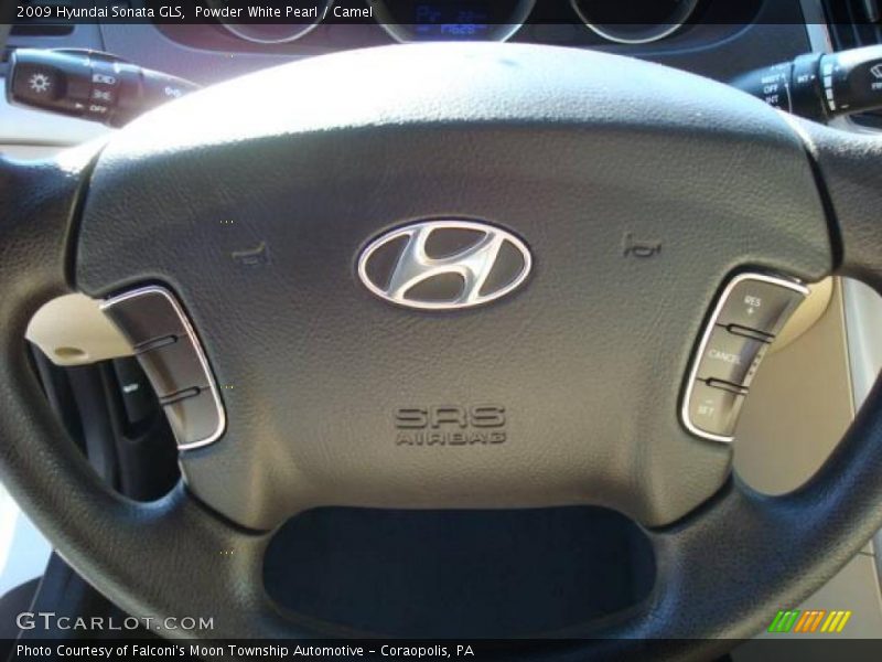Powder White Pearl / Camel 2009 Hyundai Sonata GLS
