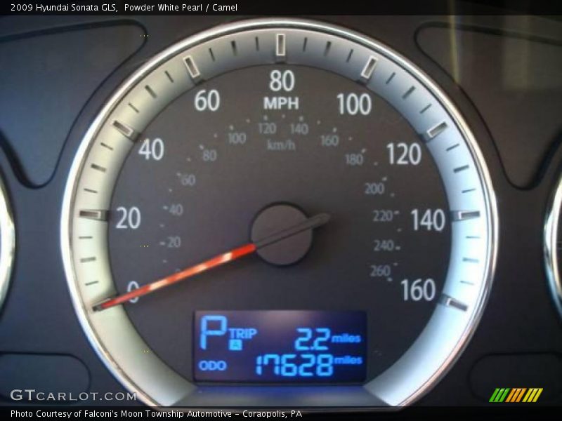 Powder White Pearl / Camel 2009 Hyundai Sonata GLS