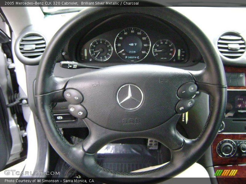 Brilliant Silver Metallic / Charcoal 2005 Mercedes-Benz CLK 320 Cabriolet