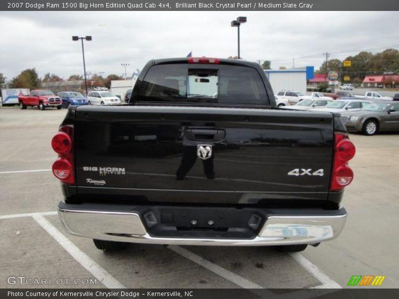 Brilliant Black Crystal Pearl / Medium Slate Gray 2007 Dodge Ram 1500 Big Horn Edition Quad Cab 4x4