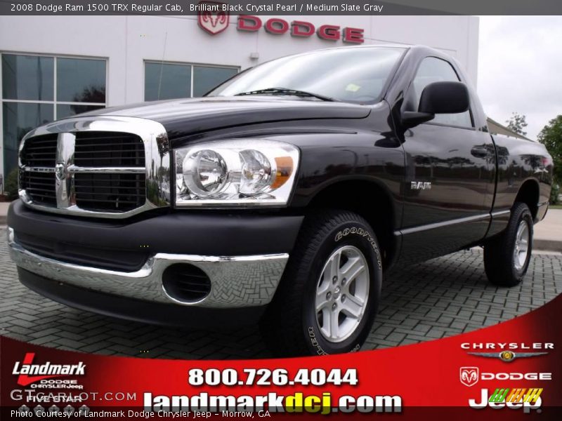 Brilliant Black Crystal Pearl / Medium Slate Gray 2008 Dodge Ram 1500 TRX Regular Cab