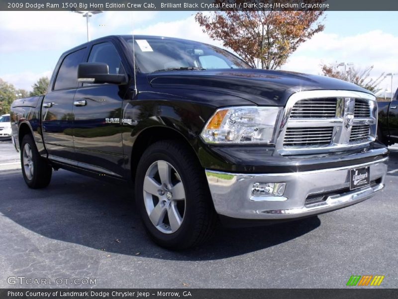 Brilliant Black Crystal Pearl / Dark Slate/Medium Graystone 2009 Dodge Ram 1500 Big Horn Edition Crew Cab