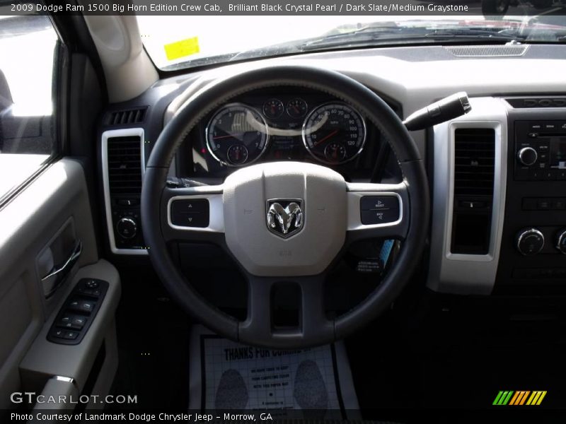 Brilliant Black Crystal Pearl / Dark Slate/Medium Graystone 2009 Dodge Ram 1500 Big Horn Edition Crew Cab
