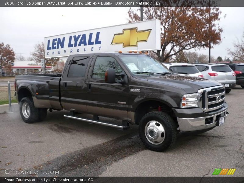 Dark Stone Metallic / Tan 2006 Ford F350 Super Duty Lariat FX4 Crew Cab 4x4 Dually
