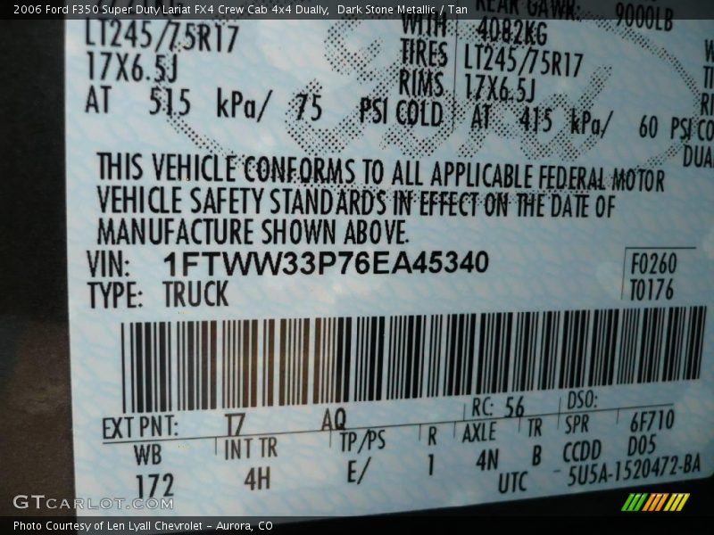 Dark Stone Metallic / Tan 2006 Ford F350 Super Duty Lariat FX4 Crew Cab 4x4 Dually