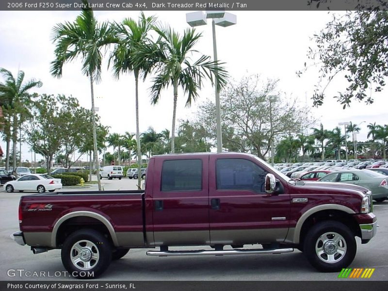 Dark Toreador Red Metallic / Tan 2006 Ford F250 Super Duty Lariat Crew Cab 4x4