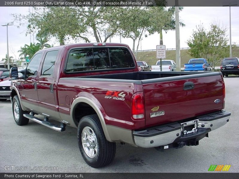 Dark Toreador Red Metallic / Tan 2006 Ford F250 Super Duty Lariat Crew Cab 4x4