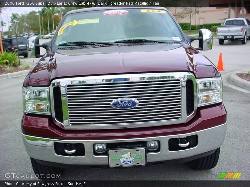 Dark Toreador Red Metallic / Tan 2006 Ford F250 Super Duty Lariat Crew Cab 4x4