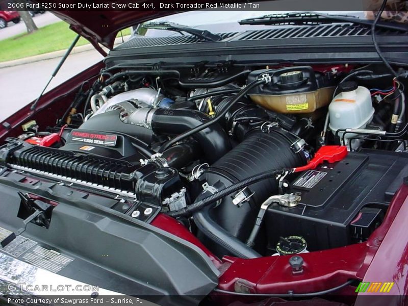 Dark Toreador Red Metallic / Tan 2006 Ford F250 Super Duty Lariat Crew Cab 4x4