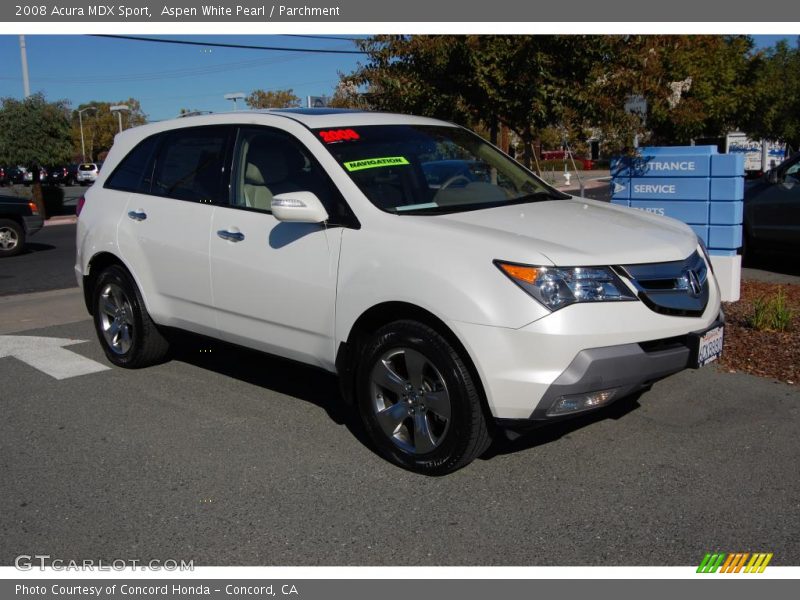 Aspen White Pearl / Parchment 2008 Acura MDX Sport