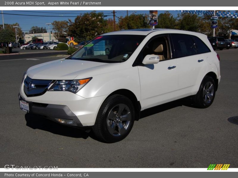 Aspen White Pearl / Parchment 2008 Acura MDX Sport
