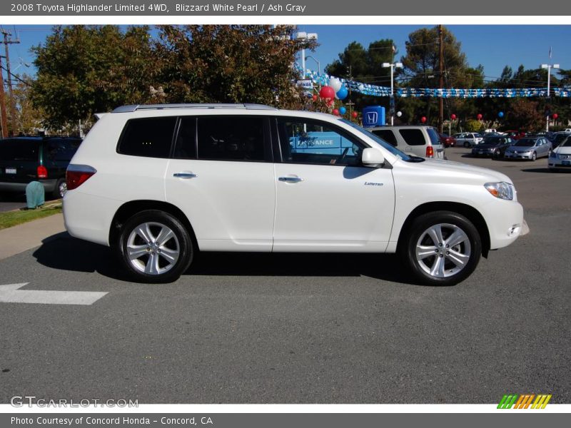 Blizzard White Pearl / Ash Gray 2008 Toyota Highlander Limited 4WD